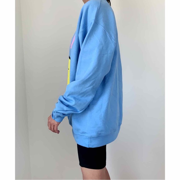 NIRVANA SMILEY FLEECES CREW NECK SWEATER - BABY BLUE SIZE L - Picture 4 of 5